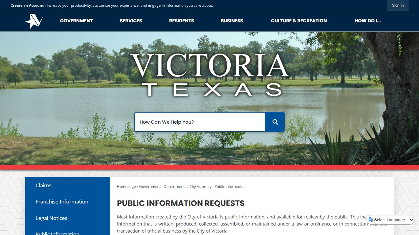Public Information Requests | Victoria, TX